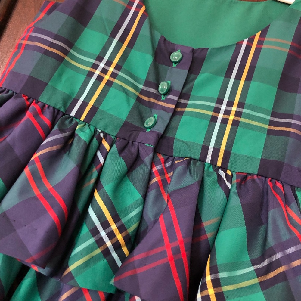 Janie and Jack Dressy Green plaid Dress size 4 Christmas - Picture 9 of 10